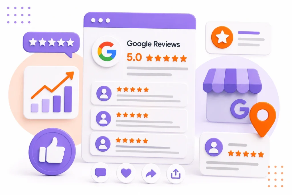 Google отзиви върху бизнес профил в Google Карти и Търсене