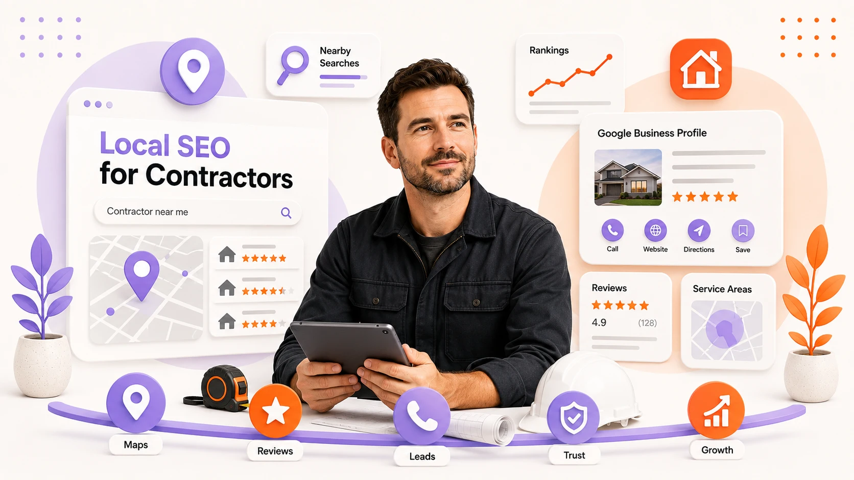 Local SEO for contractors — map pack and Google Business Profile results for a home service search