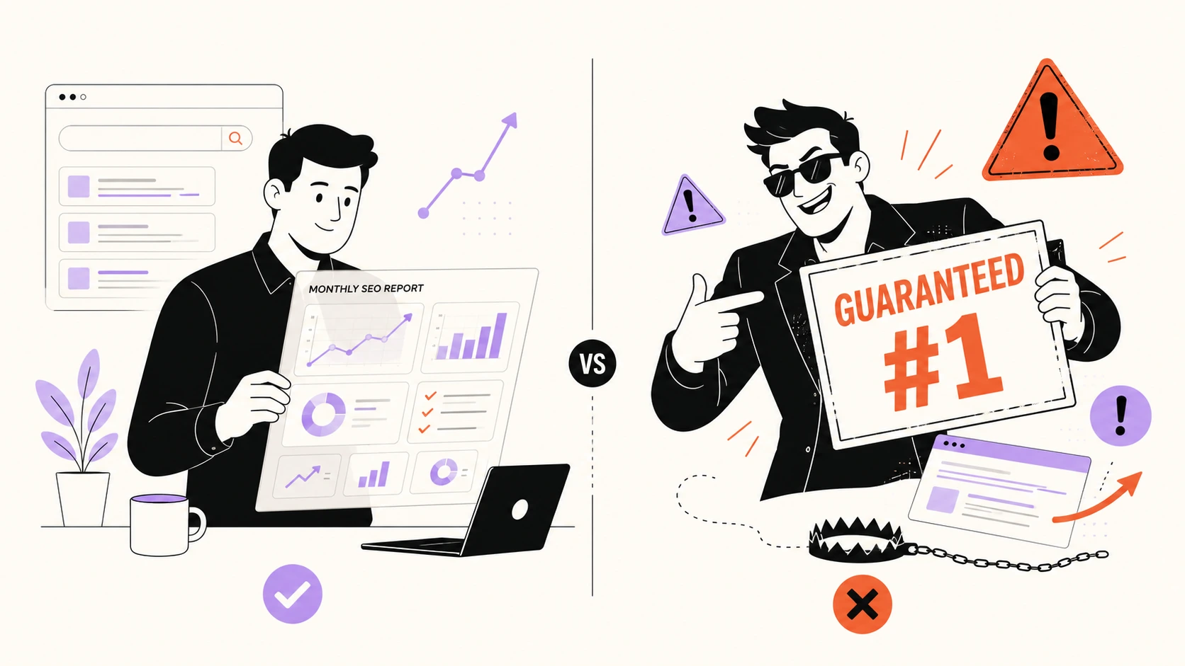 Как да разпознаете добър SEO специалист — сравнение на red flags и добри практики