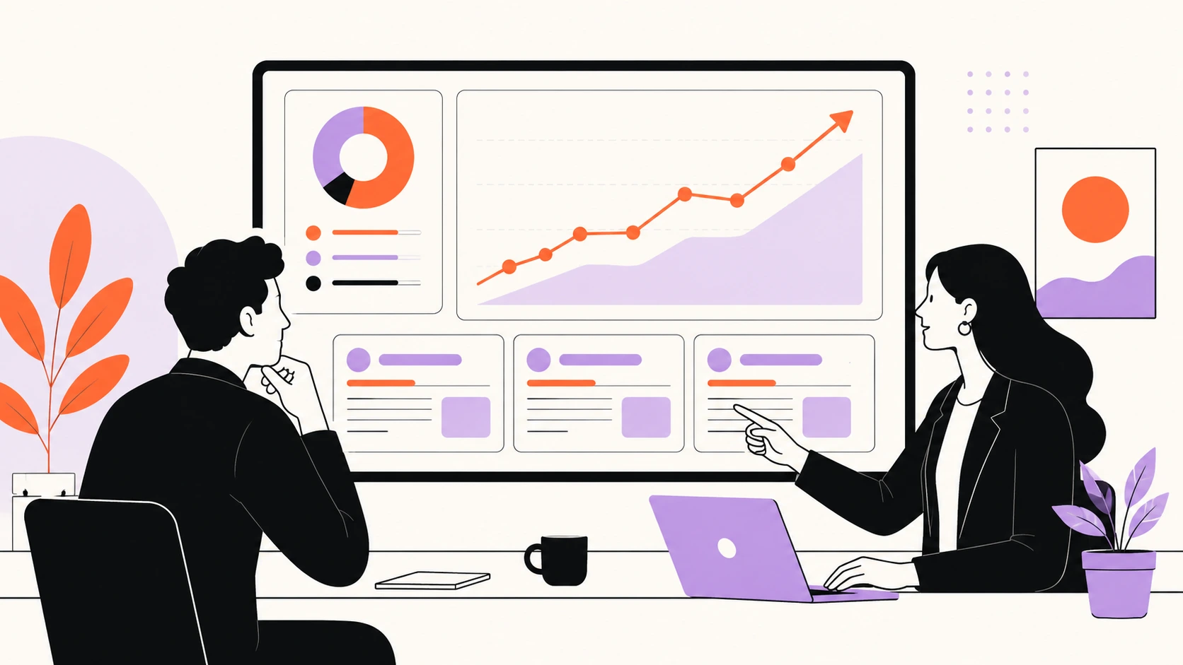 SEO специалист анализира органичния трафик на сайт на бизнес клиент